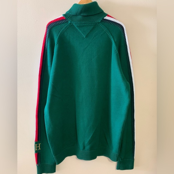 Tommy Hilfiger Icon Monogram Turtleneck Men Sweater Green 3XL - Picture 11 of 16